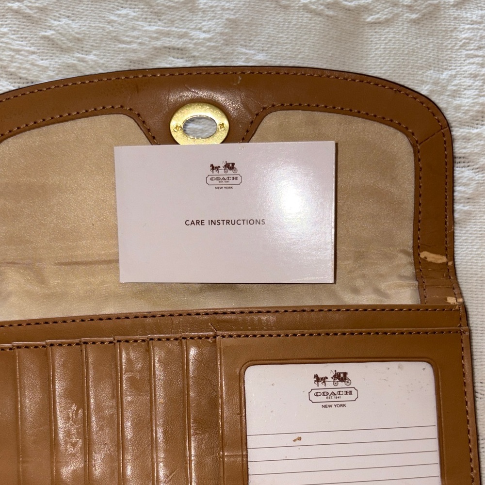 Vintage Coach Brown Leather Wallet, Peeling BNWOT - Picture 9 of 14